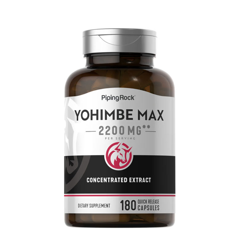 Piping Rock Yohimbe Max 2200 mg quick-release capsules male vitality energy support Yohimbe bark extract herbal supplement