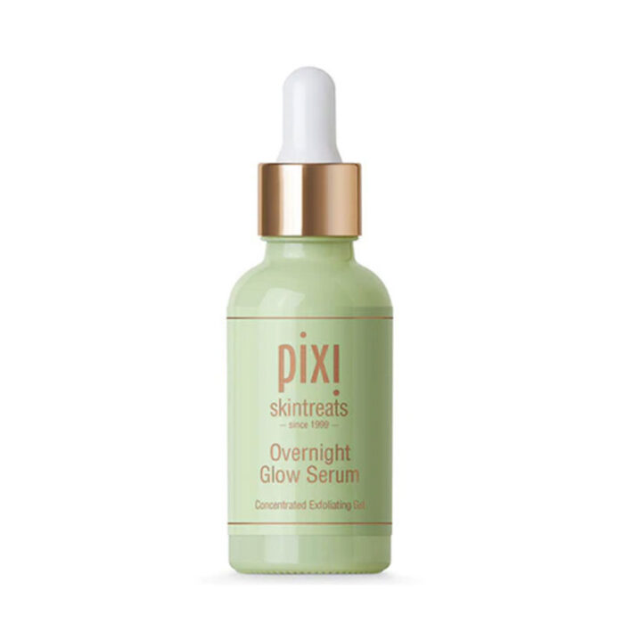 pixi overnight glow serum glycolic acid serum nighttime exfoliating serum brightening serum for radiant skin gentle exfoliating serum