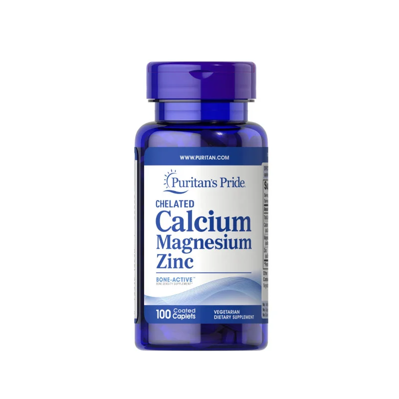 calcium magnesium zinc supplement bone health magnesium supplement zinc supplement Puritan’s Pride chelated minerals