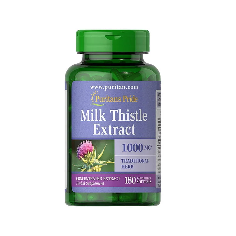puritan's pride milk thistle 1000mg liver support supplement antioxidant protection detoxification support