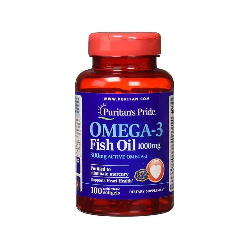 omega-3 fish oil supplement heart health Puritan’s Pride 1000mg softgels