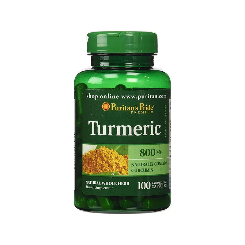 turmeric supplement antioxidant support Puritan’s Pride 800 mg capsules
