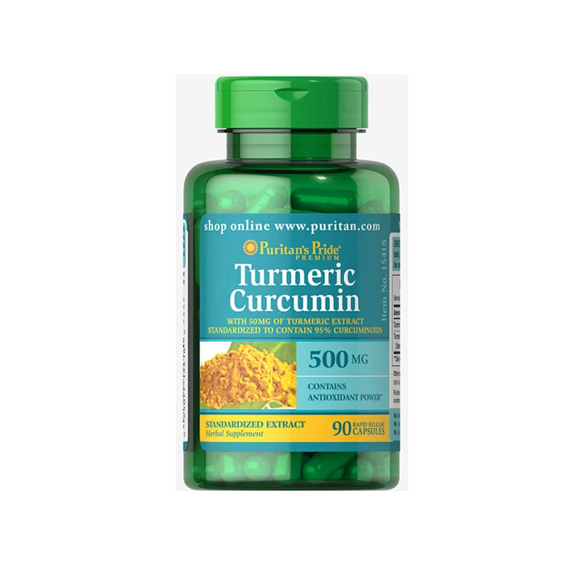 turmeric supplement antioxidant support Puritan’s Pride 500 mg capsules