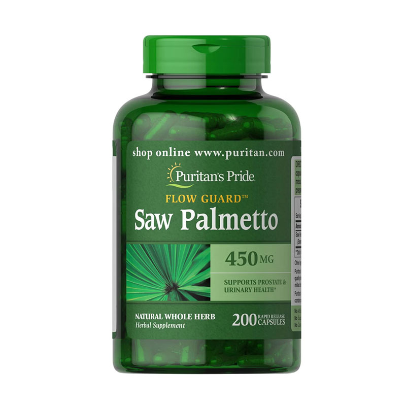 saw palmetto supplement prostate health urinary support Puritan’s Pride 450mg softgels