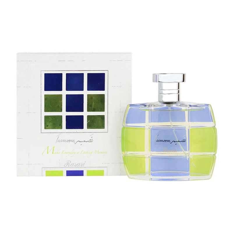 Rasasi Tasmeem for men amber spicy fragrance cardamom rose vanilla