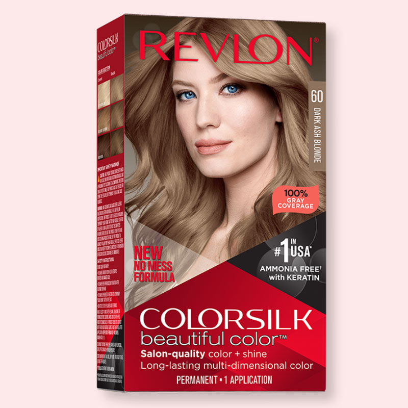 Revlon ColorSilk Dark Ash Blonde ammonia free hair dye gray coverage nourishing hair color