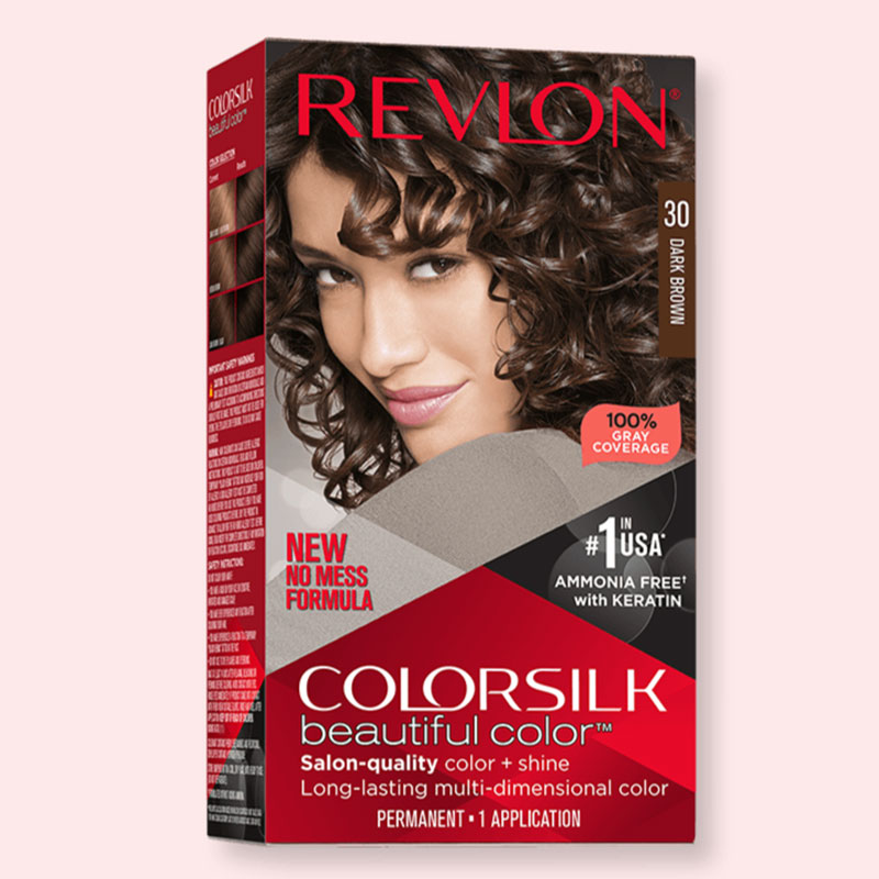 Revlon ColorSilk Dark Brown ammonia free hair dye gray coverage nourishing hair color