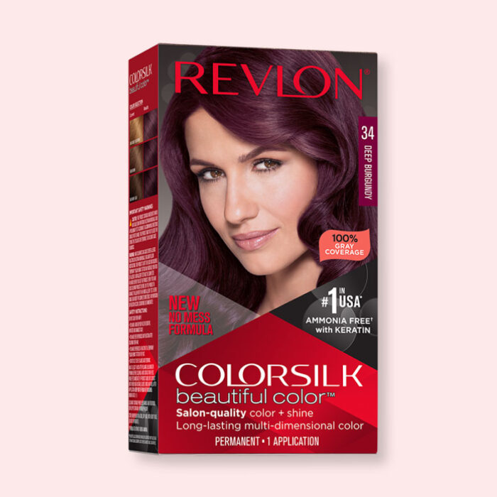 Revlon ColorSilk Deep Burgundy ammonia free hair dye gray coverage keratin enriched hair color