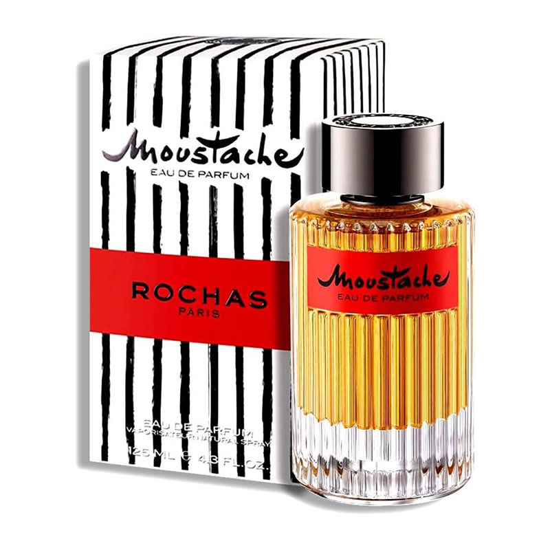 Rochas Moustache Eau de Parfum 125ml men's fragrance oriental woody scent mandarin pink pepper rose cedar patchouli vanilla benzoin