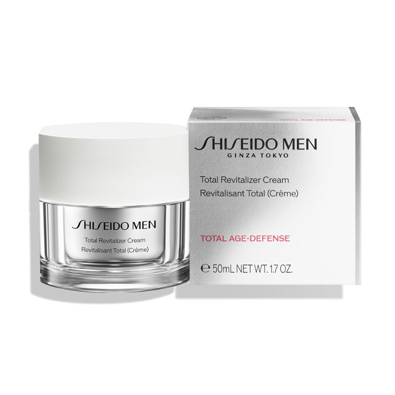 shiseido men total revitalizer cream anti aging moisturizer rice bran technology hydrating cream wrinkle reduction men's skincare