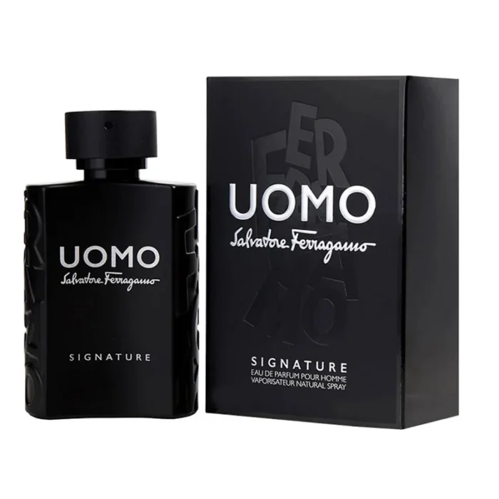 salvatore ferragamo uomo signature men's fragrance leather scent spicy perfume citrus notes tonka bean patchouli eau de parfum