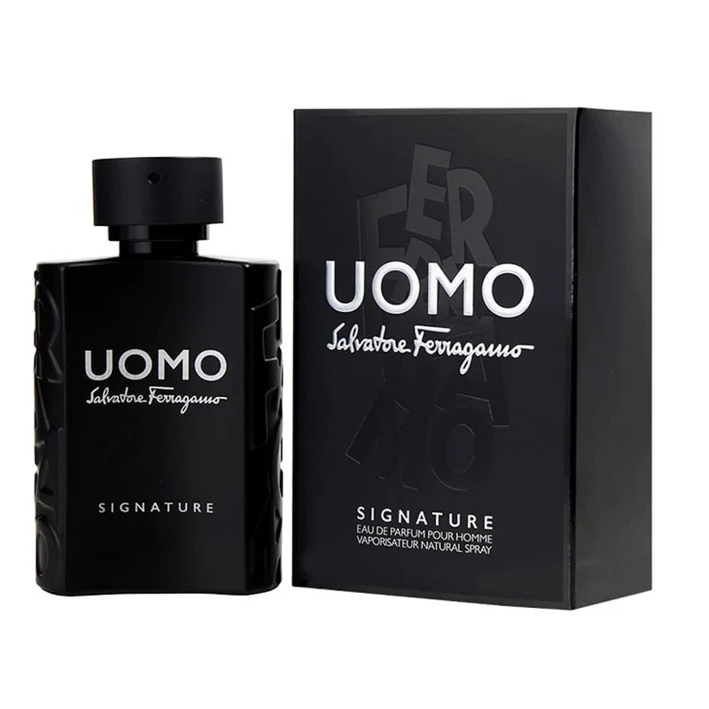 salvatore ferragamo uomo signature men's fragrance leather scent spicy perfume citrus notes tonka bean patchouli eau de parfum