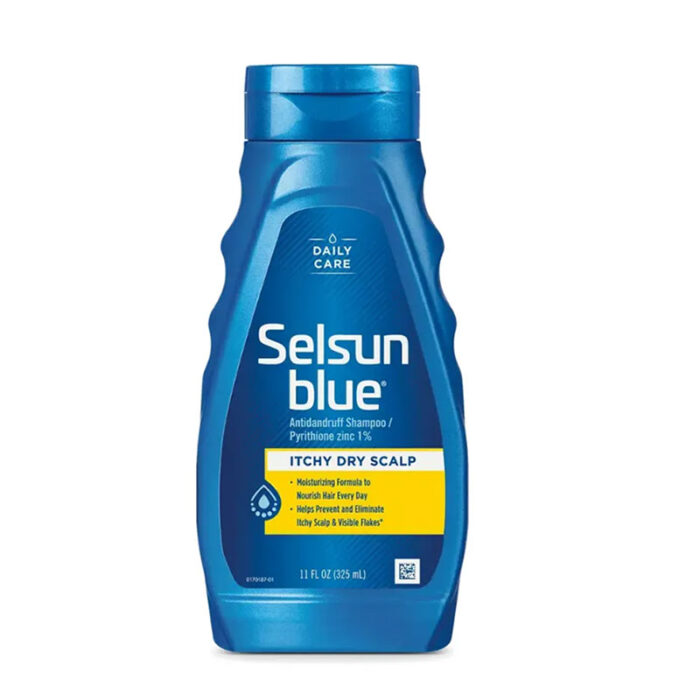 selsun blue itchy dry scalp shampoo dandruff treatment pyrithione zinc scalp care moisturizing hair care daily use