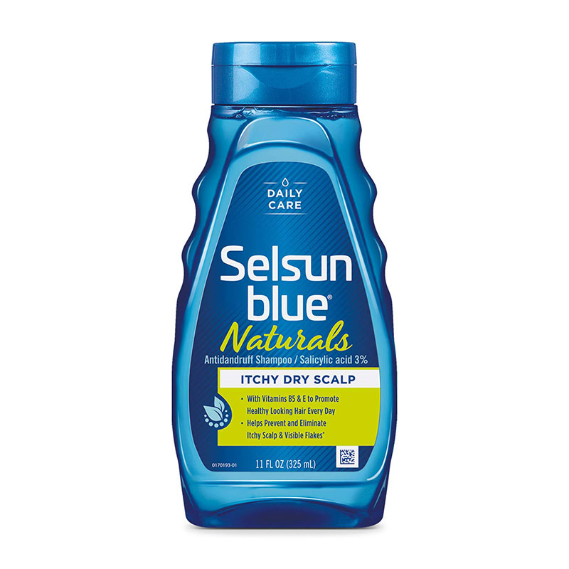selsun blue naturals itchy dry scalp shampoo salicylic acid dandruff treatment moisturizing shampoo aloe vera botanical extracts scalp care