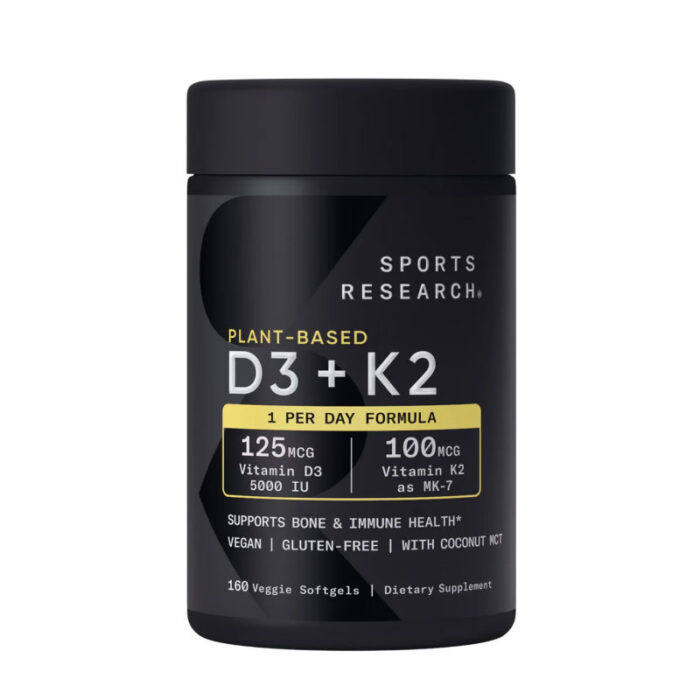 Sports Research vitamin D3 K2 coconut MCT oil bone immune heart health