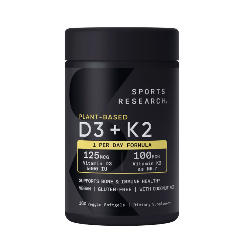 Sports Research vitamin D3 K2 coconut MCT oil bone immune heart health