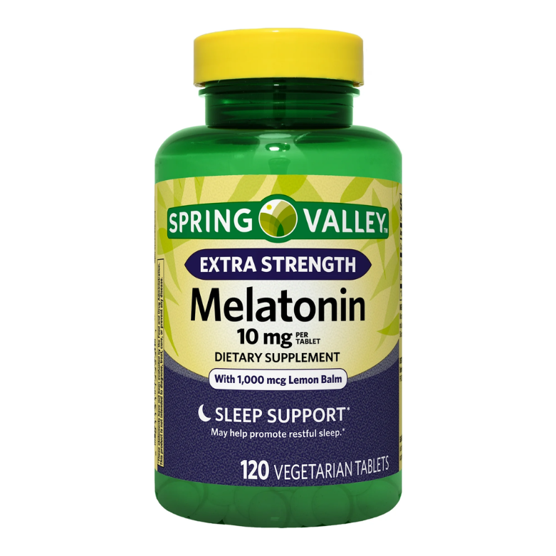Spring Valley Extra Strength Melatonin Tablets Dietary Supplement, 10 mg, 120 Count