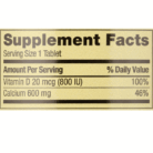 Spring Valley – Calcium 600 mg with Vitamin D3 800iu 250 Tablets (1)