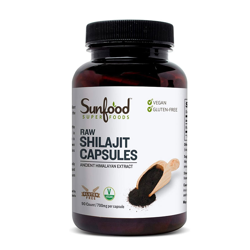 Sunfood Shilajit capsules energy stamina detox minerals fulvic acid