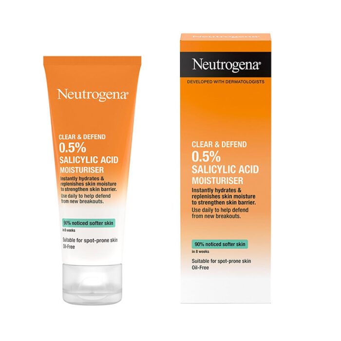 Neutrogena Clear Defend Moisturiser Salicylic Acid Oil Free Acne Prone Skin Hydration