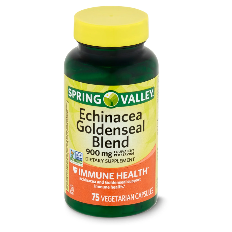 Spring Valley Echinacea Goldenseal Blend 900 mg 75 Capsules