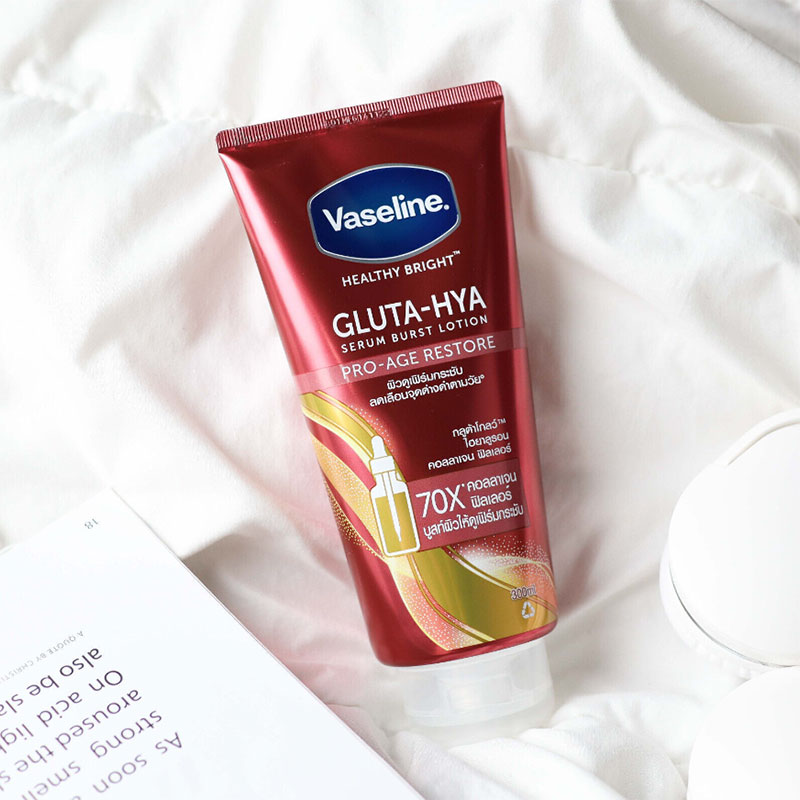 Vaseline Gluta-Hya serum burst lotion pro age restore body moisturizer skin rejuvenation