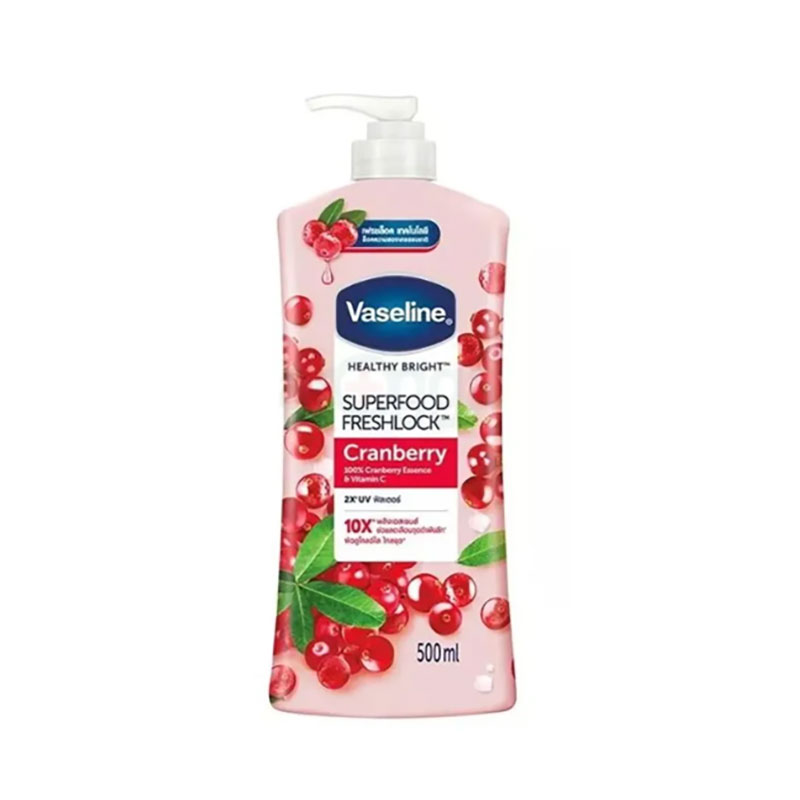 Vaseline Superfood Freshlock Cranberry body lotion skin brightening moisturizer