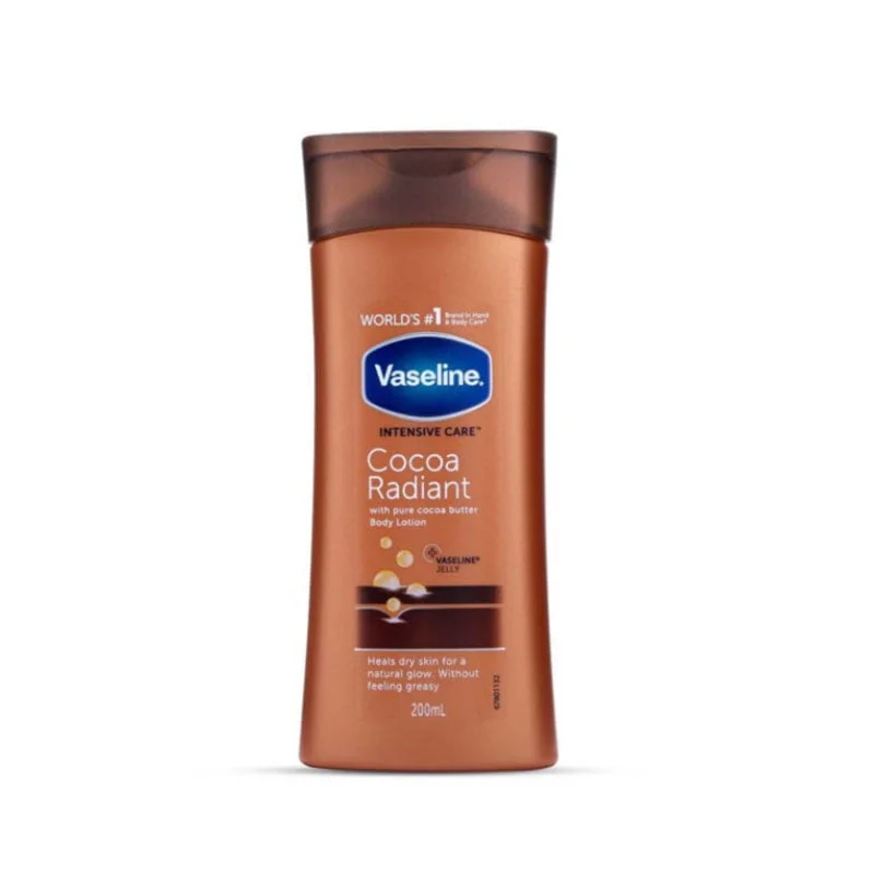 vaseline cocoa radiant body lotion moisturizing dry skin cocoa butter shea butter skin glow non greasy lotion daily moisturizer