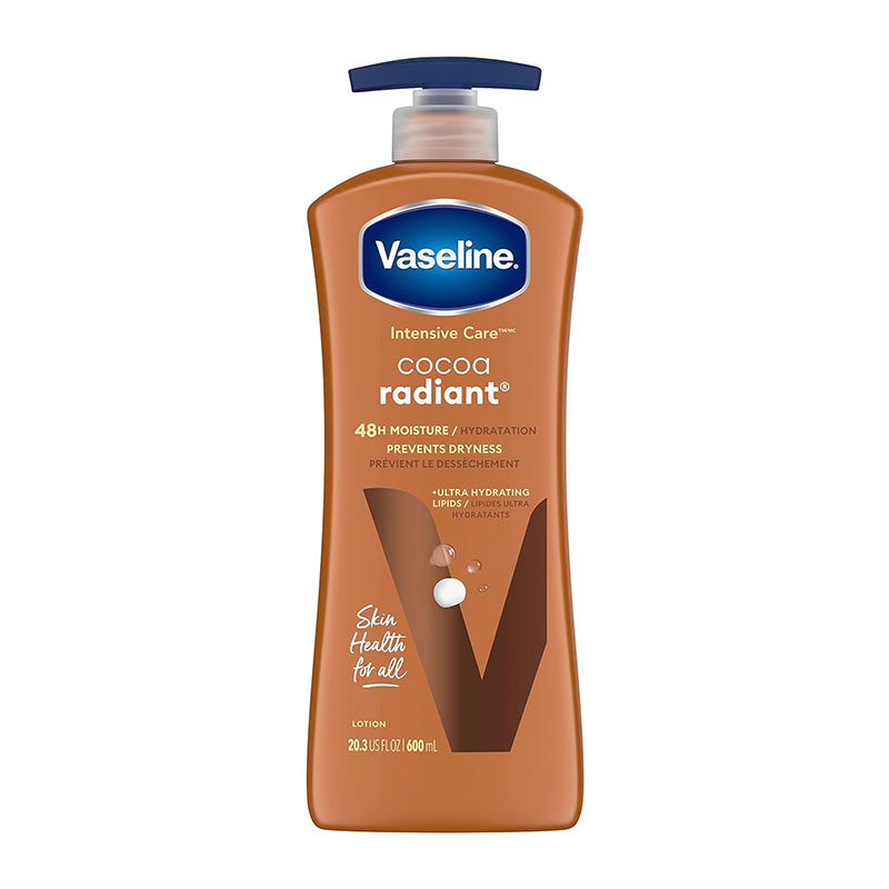vaseline cocoa radiant body lotion moisturizing dry skin cocoa butter non greasy daily moisturizer radiant skin