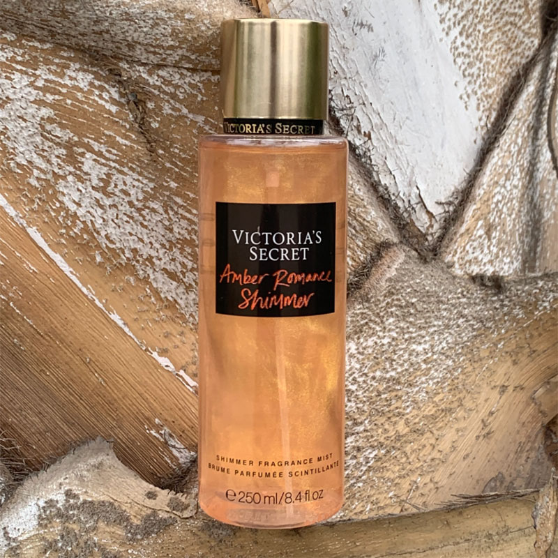 Amber Romance Shimmer Victoria's Secret body mist deep amber fragrance crème anglaise scent shimmering body spray