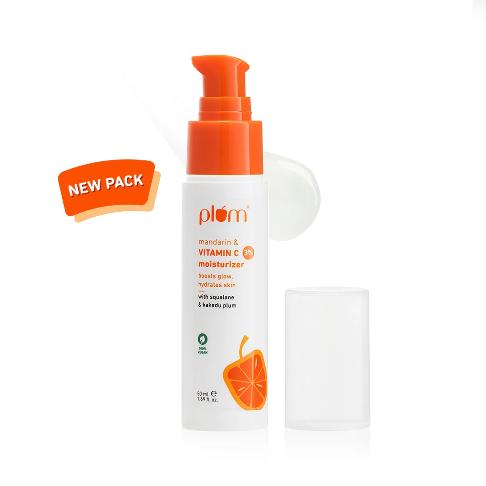 Plum Vitamin C moisturizer 3 percent vitamin C face cream mandarin extract skin brightening dark spot reduction