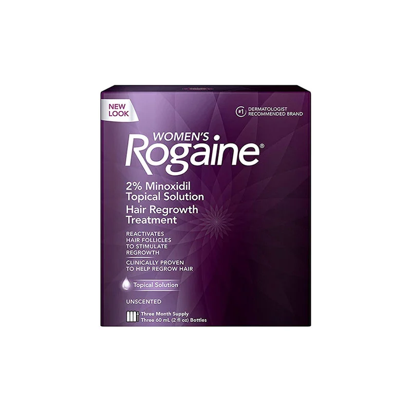 Women’s Rogaine 2% Minoxidil Topical Solution hair regrowth treatment female hair loss thinning hair FDA approved unscented solution