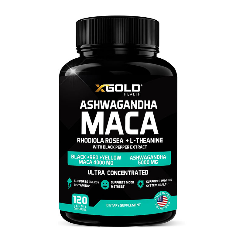 X Gold Health Ashwagandha Maca Ashwagandha Maca supplement Ashwagandha Maca capsules stress relief supplement energy booster supplement