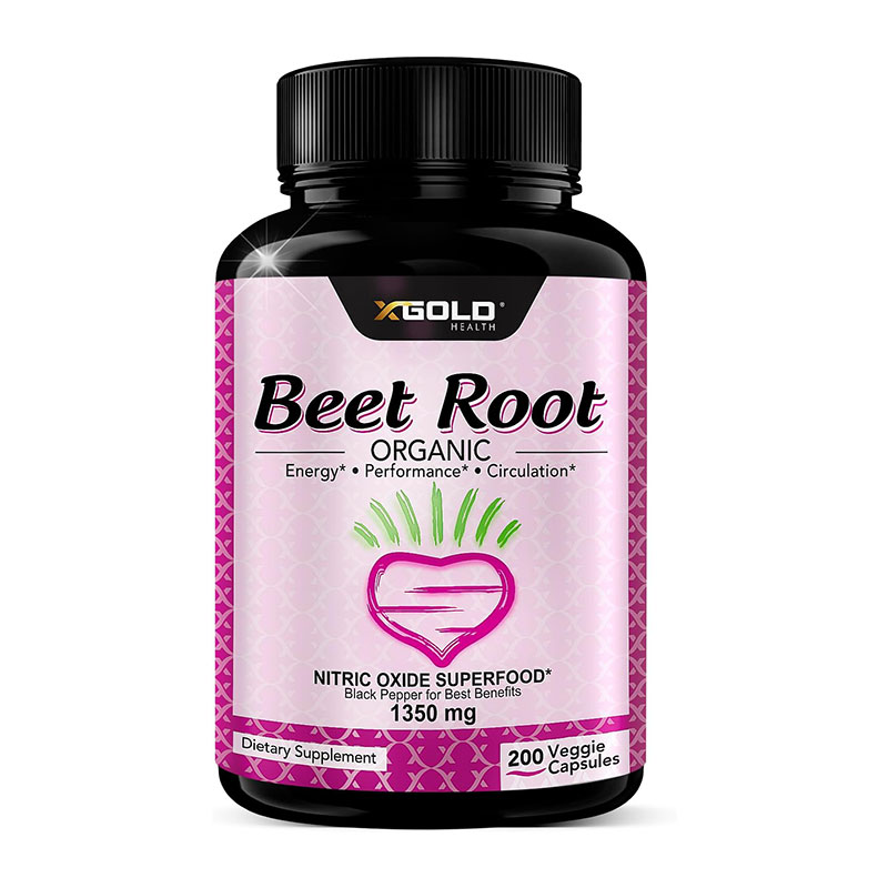 X Gold Health Beet Root 1350mg Beet Root supplement Organic Beet Root capsules Nitric Oxide booster Cardiovascular health supplement