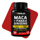 X Gold Health Maca+ Ginseng Maca Root and Panax Ginseng supplement Energy and stamina booster Adaptogenic herbal supplement Vegan energy capsules