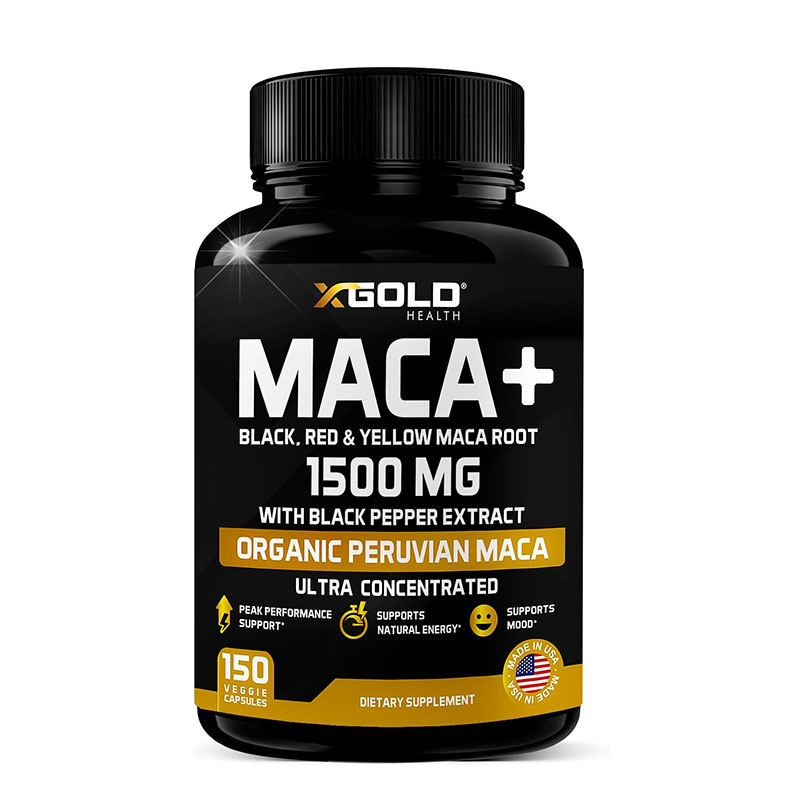 X Gold Health Maca Root Organic Maca Root Capsules Peruvian Maca Supplement Energy and Mood Support Hormonal Balance Supplement