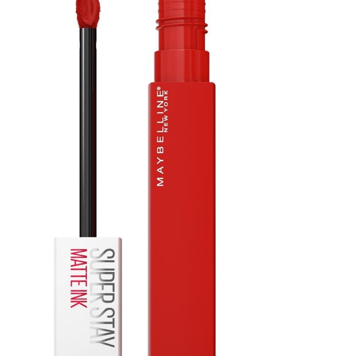 Maybelline Super Stay Matte Ink 380 Innovator long lasting matte lipstick cardinal red precise applicator