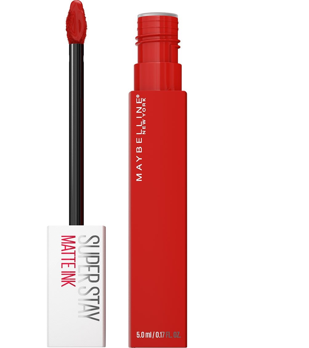 Maybelline Super Stay Matte Ink 380 Innovator long lasting matte lipstick cardinal red precise applicator