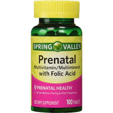 Spring Valley Prenatal Multivitamin-Multimineral & Folic Acid 100 Tablets