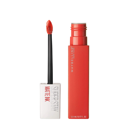 Maybelline Super Stay Matte Ink 25 Heroine long lasting matte lipstick orange red precise applicator