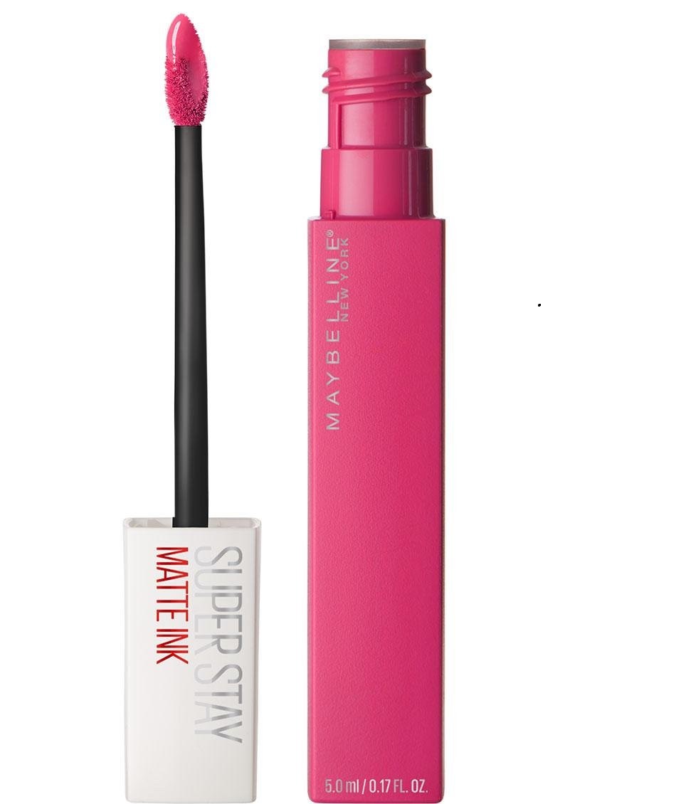 Maybelline Super Stay Matte Ink 30 Romantic long lasting matte lipstick cool toned pink precise applicator
